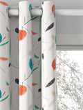 Scion Oxalis abstract leaf print curtains in pimento and marine, UK version