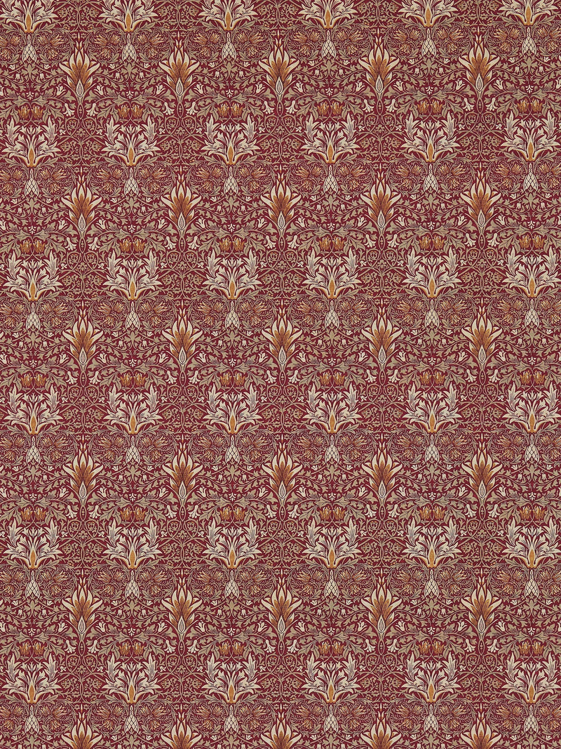 Morris & Co. Snakeshead curtains or roman blind claret/gold made to measure, imported from the UK