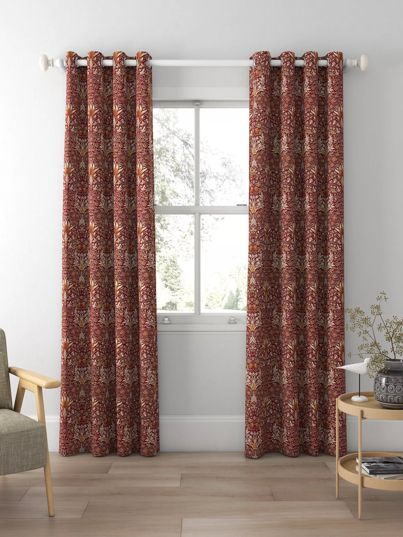 Morris & Co. Snakeshead curtains or roman blind claret/gold made to measure, imported from the UK