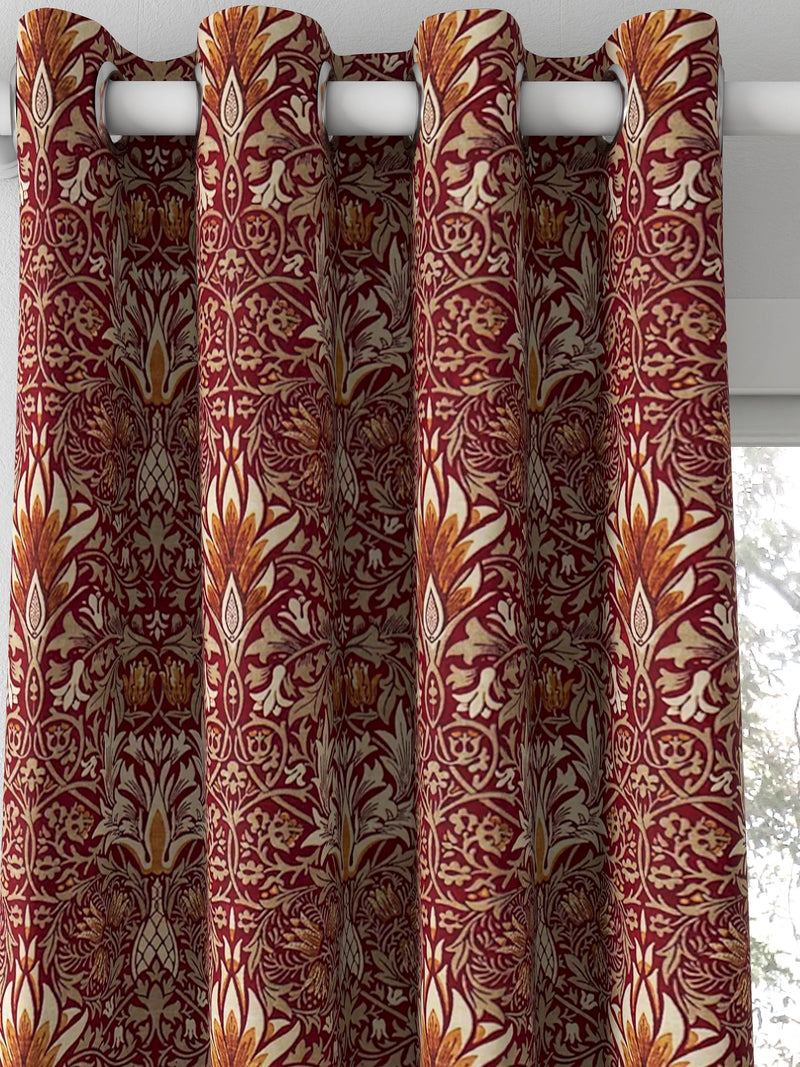 Morris & Co. Snakeshead curtains or roman blind claret/gold made to measure, imported from the UK