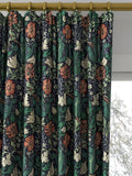 Morris & Co. Compton curtains indigo green floral pattern, made to measure - British product