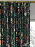 Morris & Co. Compton curtains indigo green floral pattern, made to measure - British product