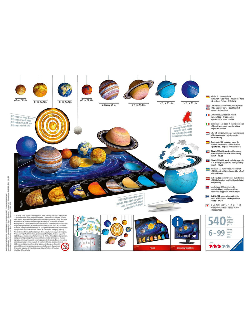 Ravensburger Solar System 3D jigsaw puzzle 522 pieces - British product