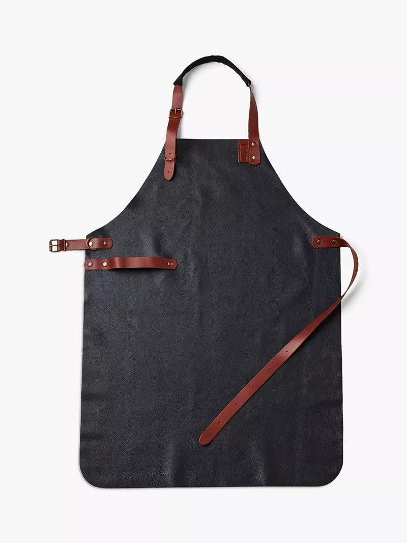 DeliVita leather apron brown, imported from the UK