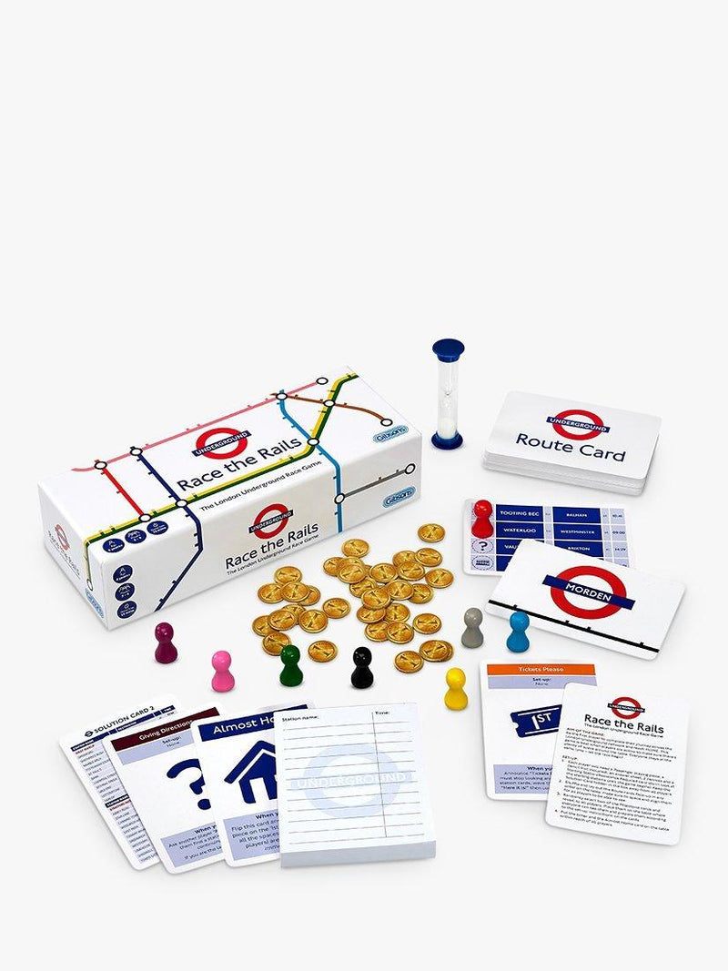 Gibsons Race The Rail board game featuring London Underground racing, UK version