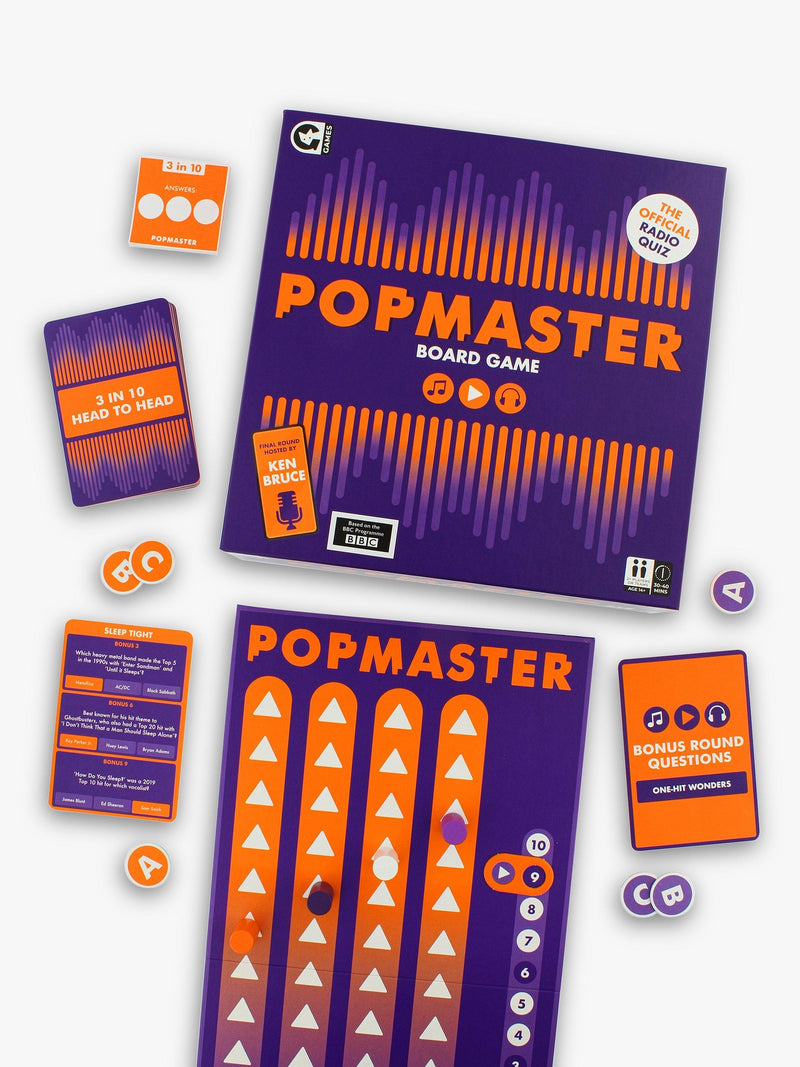 Ginger Fox Popmaster Music Trivia Board Game, UK version