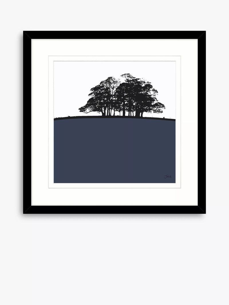 John Lewis Trough of Bowland framed print navy 54.5cm, imported from the UK