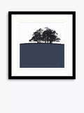 John Lewis Trough of Bowland framed print navy 54.5cm, imported from the UK