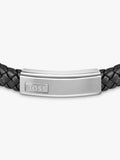 BOSS woven leather logo bracelet, imported from the UK