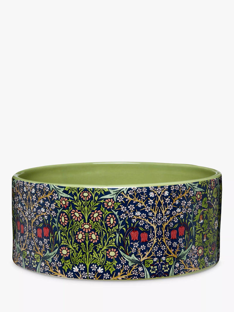 William Morris At Home ceramic dog bowl Blackthorn print 18.5cm, UK version