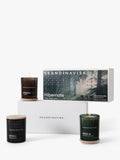 SKANDINAVISK Hibernate gift set with three mini scented candles and beechwood lids, 3 x 65g (British brand)