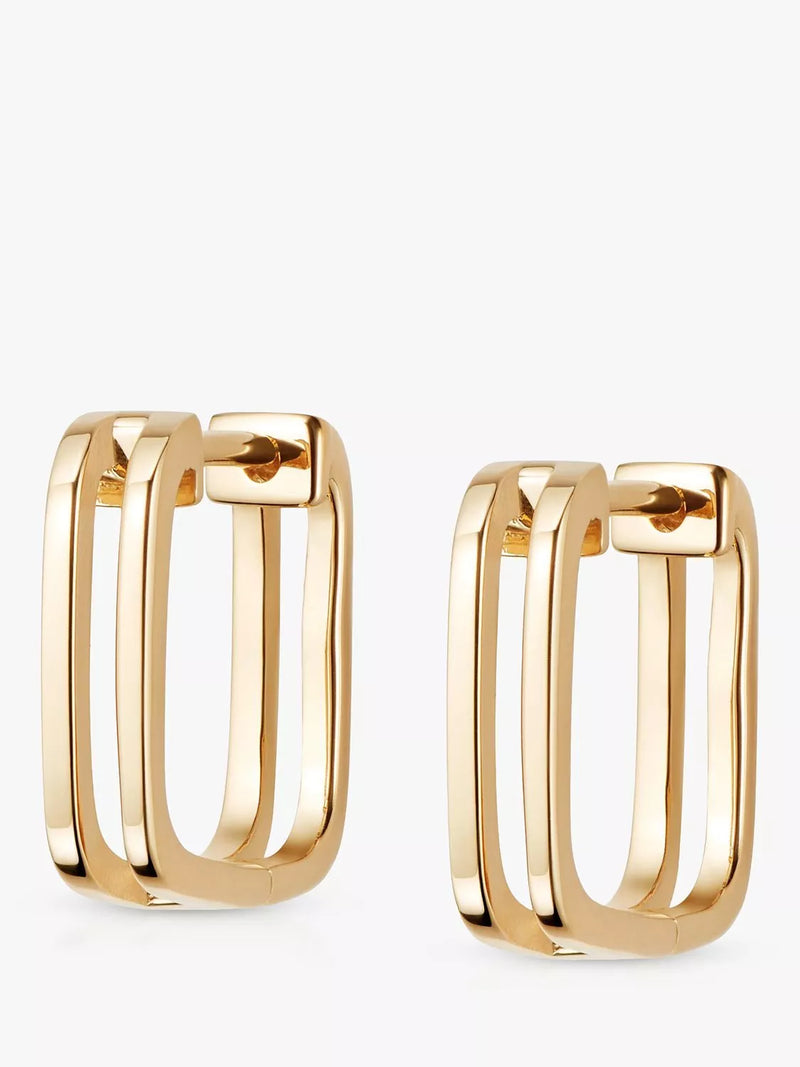 Daisy London Rupi huggie hoop earrings in gold plated vermeil - British product