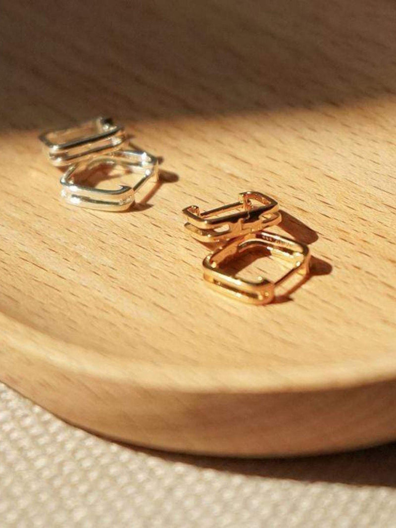 Daisy London Rupi huggie hoop earrings in gold plated vermeil - British product