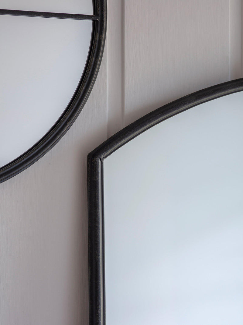 Gallery Direct Frida arched black mirror 160x90cm, imported from the UK