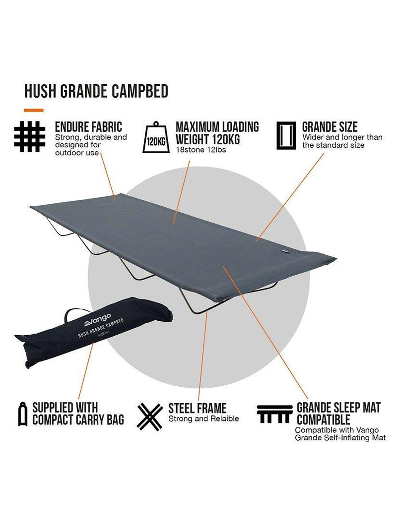 Vango Hush Grande camp bed imported from the UK