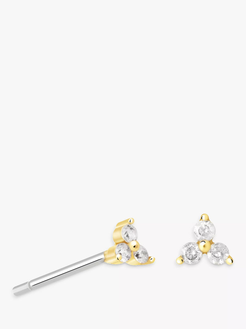 Astrid & Miyu stud earrings clear CZ gold, imported from UK