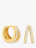 Astrid & Miyu gold huggie hoop earrings with cubic zirconia - British product