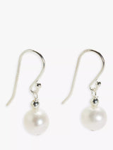 John Lewis Lido Freshwater Pearl Hook Earrings, White- Buy online at McGrocer