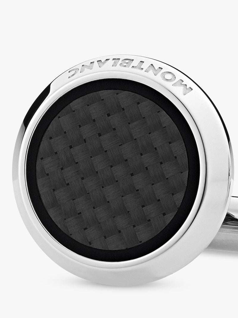 Montblanc Extreme 2.0 round cufflinks silver and black, UK version