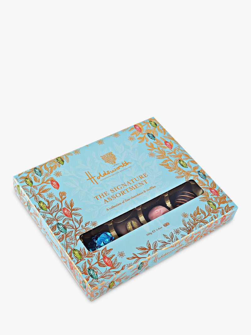 Holdsworth signature assortment of handmade chocolates in milk, dark, and white, 160g, UK version