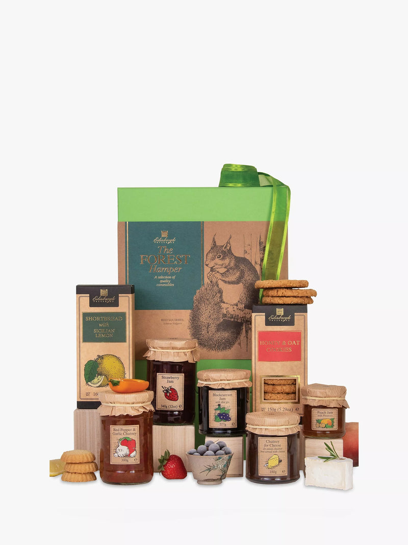 Edinburgh Preserves gift hamper with assorted preserves and biscuits - British product