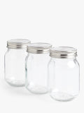 Leckford Farm Glass Storage Jars Set Of 3 500Ml Clear