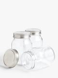 John Lewis clear glass storage jars set of three 500ml, UK version
