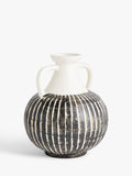 John Lewis Stripe Earthenware Vase Multi H23.5cm, UK version