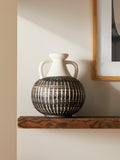 John Lewis Stripe Earthenware Vase Multi H23.5cm, UK version