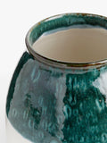 John Lewis half dip earthenware vase 19cm blue and white, UK version