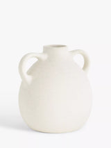 John Lewis Earthenware Vase with Handles, 17cm Height, Natural Finish- Buy online at McGrocer