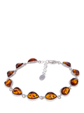 Be-Jewelled Baltic amber chain bracelet silver cognac 18-21cm - British product