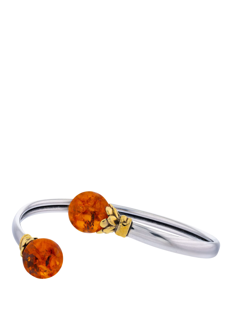 Be-Jewelled Baltic amber two-tone cuff bracelet, UK version