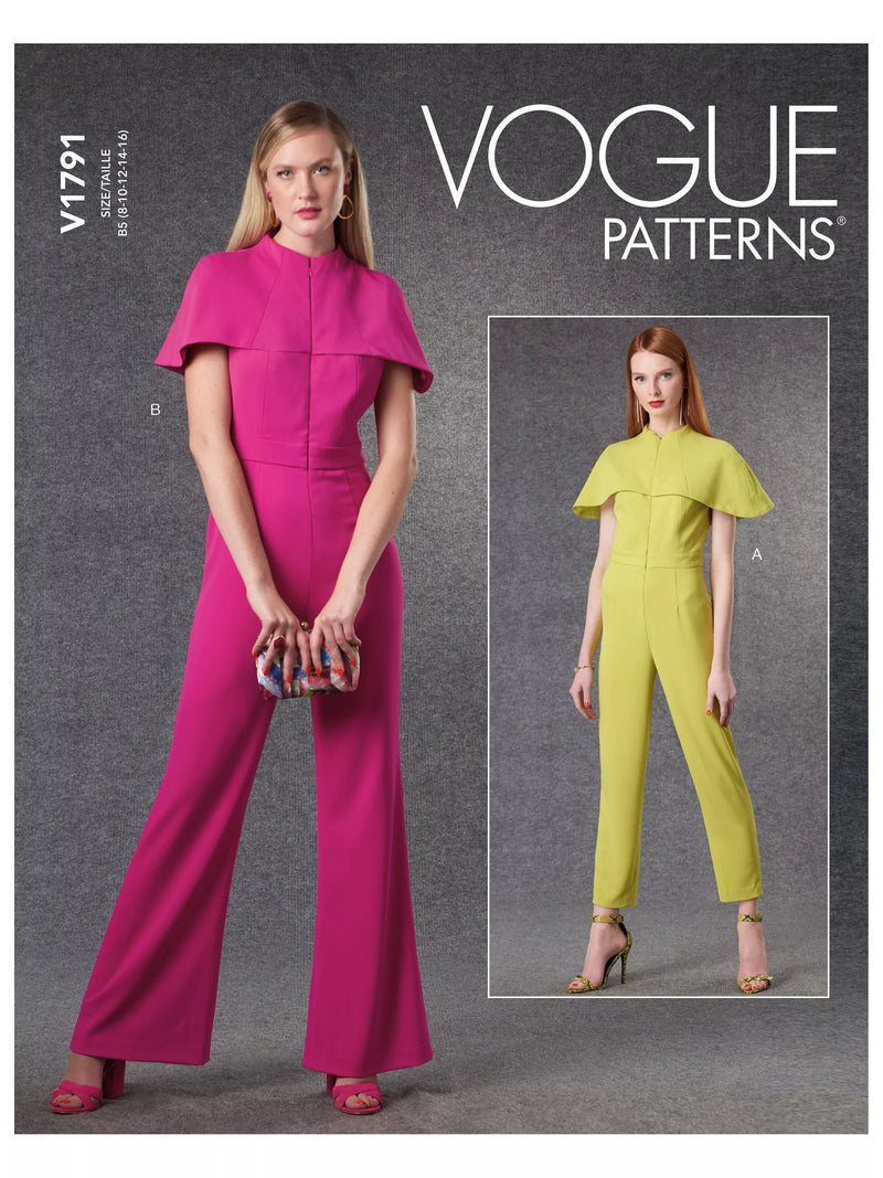 Vogue sleeveless jumpsuit sewing pattern V1791 (British brand)