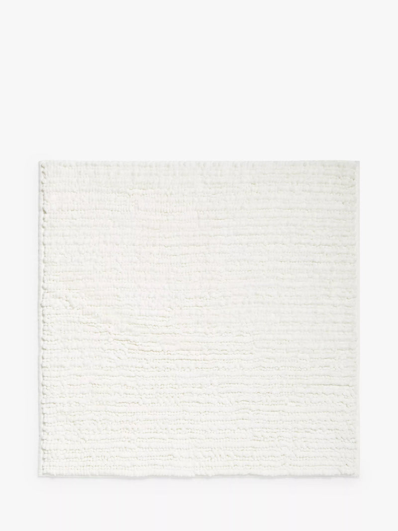 John Lewis Recycled Polyester Quick Dry Bobble Shower Mat, White