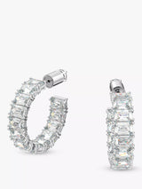 John Lewis Swarovski Millenia Crystal Half Hoop Earrings, Silver- Buy online at McGrocer