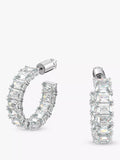 Swarovski Millenia crystal half hoop earrings silver tone - British product