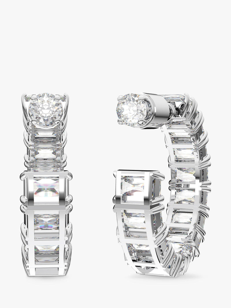 Swarovski Millenia crystal half hoop earrings silver tone - British product