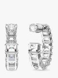 Swarovski Millenia crystal half hoop earrings silver tone - British product