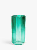John Lewis green cylinder ridge vase 31cm height, UK version
