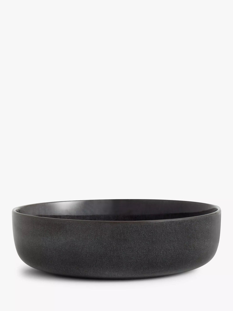 Grey reactive glaze stoneware serving bowl, 27cm, imported from the UK