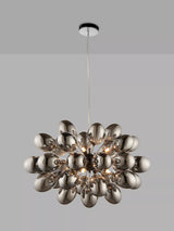 John Lewis Bay Lighting Grandeur Glass Ceiling Light, Black Chrome- Buy online at McGrocer