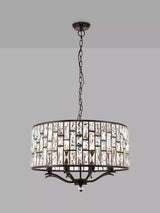 John Lewis Bay Lighting Onyx Crystal Ceiling Light, Large, Clear/Metallic Bronze- Buy online at McGrocer