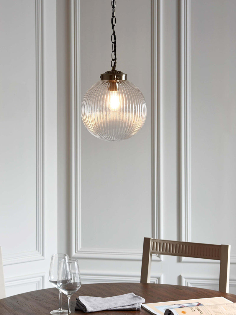 Bay Lighting Elena ribbed glass ceiling light 25cm (British brand)