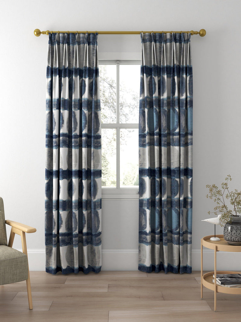 Harlequin Delphis curtains or roman blind Ink (British brand)