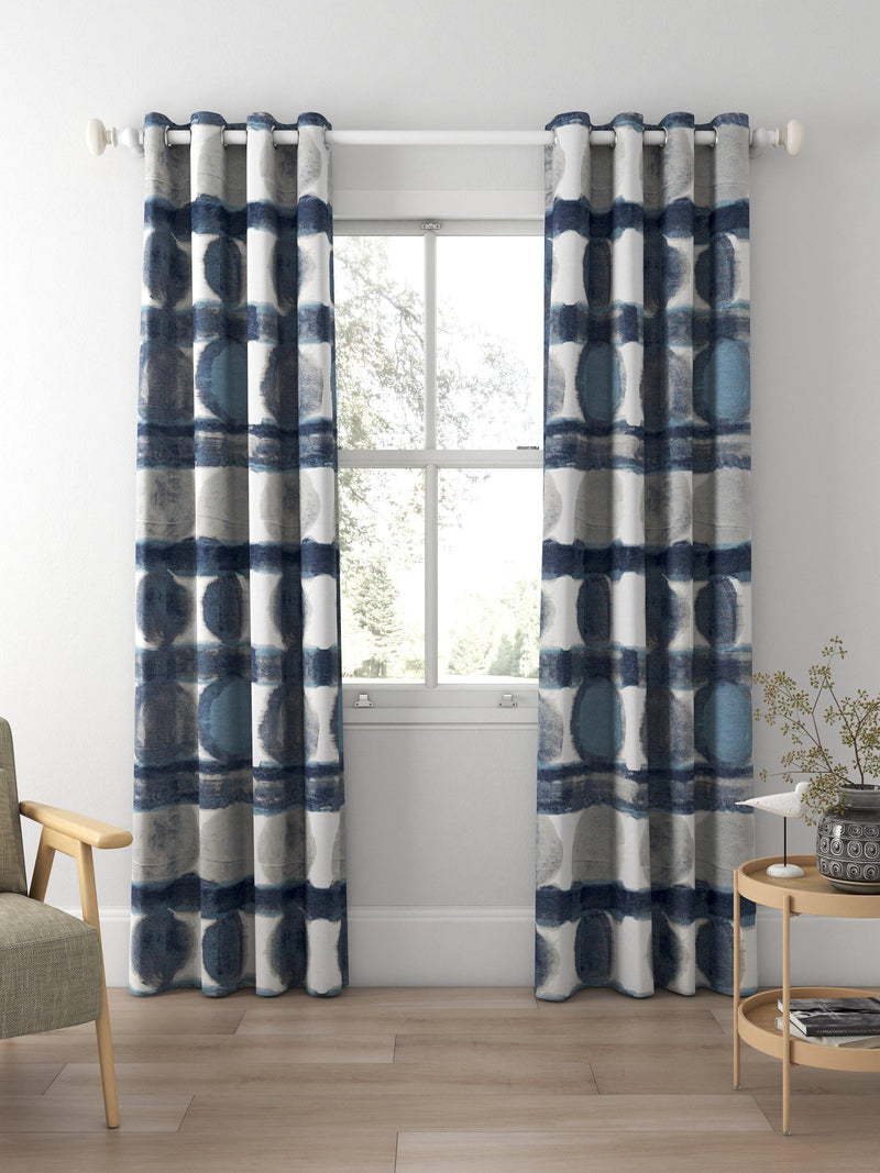 Harlequin Delphis curtains or roman blind Ink (British brand)
