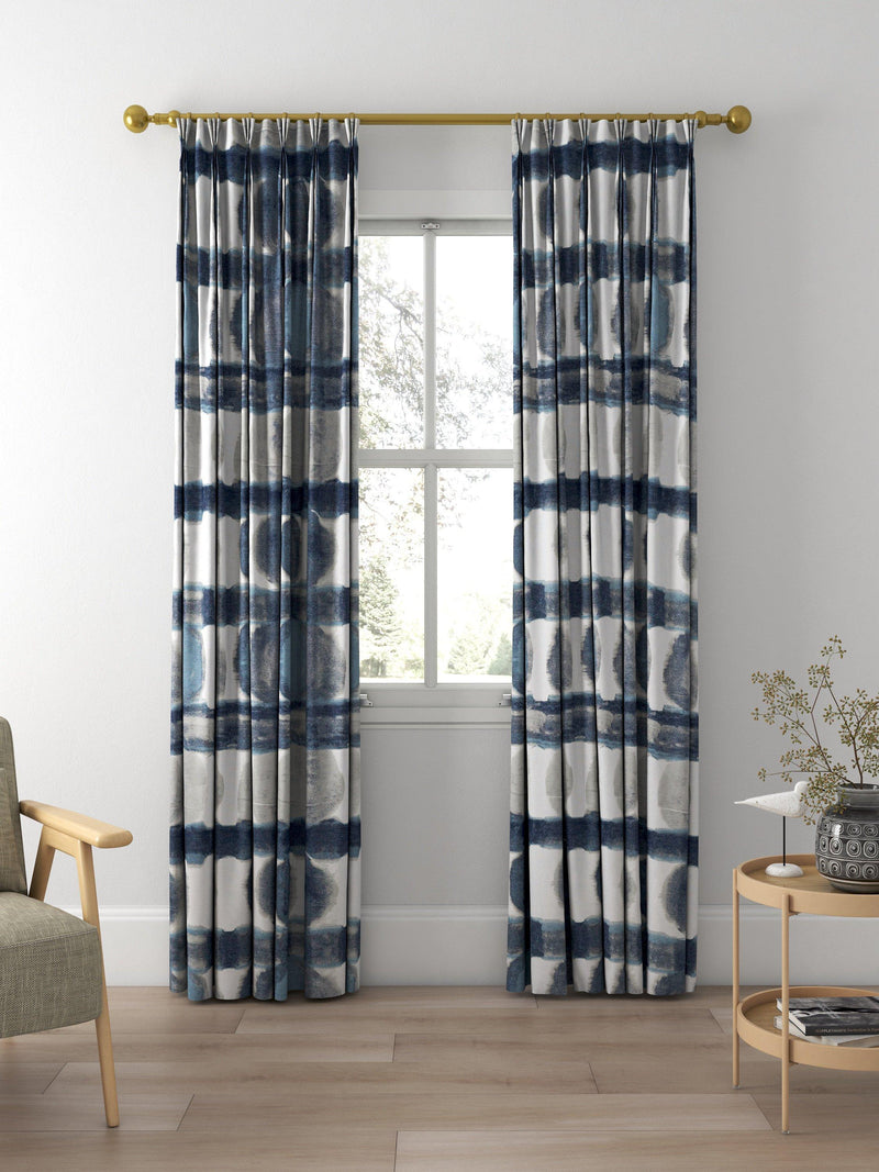 Harlequin Delphis curtains or roman blind Ink (British brand)