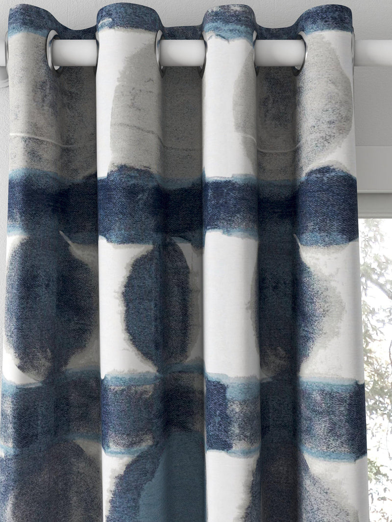 Harlequin Delphis curtains or roman blind Ink (British brand)