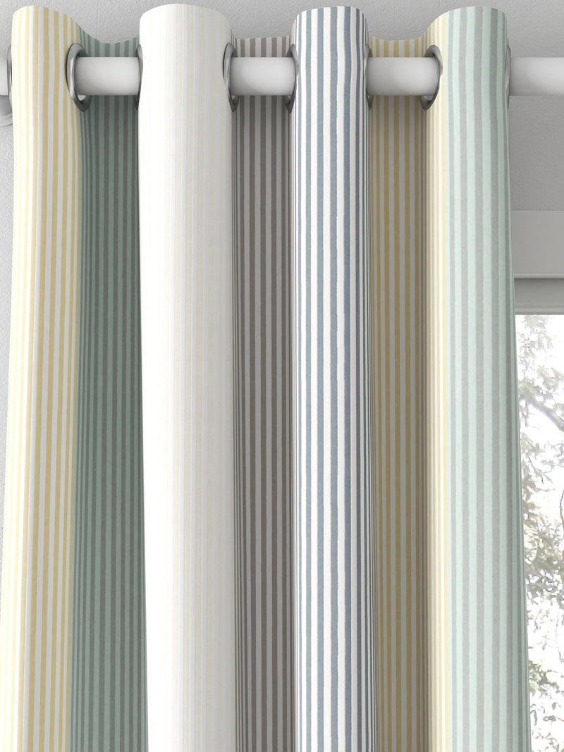 Harlequin funfair stripe curtain fabric calico cloud pebble UK version