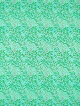 John Lewis Morris & Co. Willow Boughs Made to Measure Curtains or Roman Blind, Sky/Leaf Green- Buy online at McGrocer